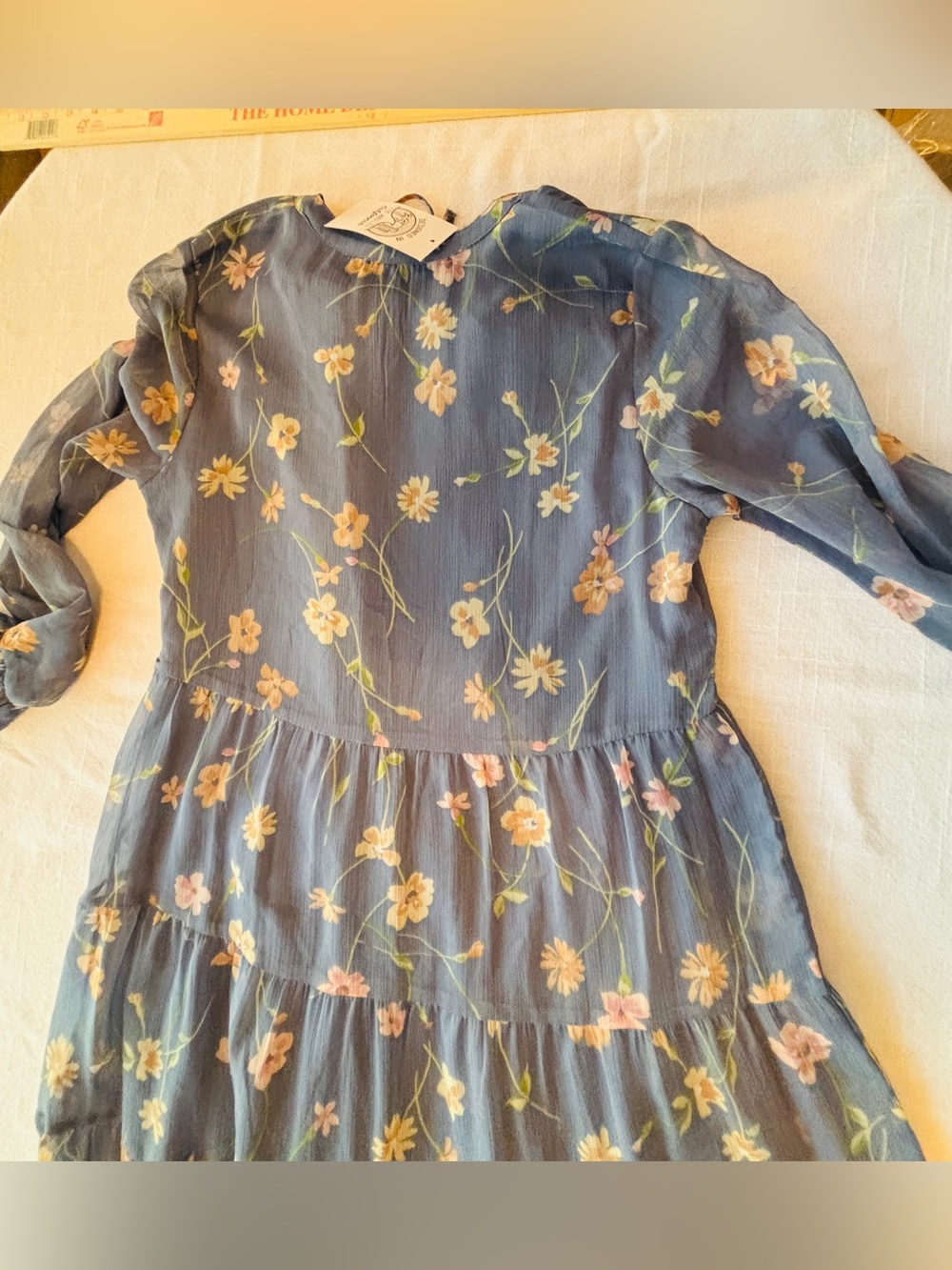 Patrons of Peace Blue Floral Tiered Maxi Dress Women’s Small NWT Work Church - Picture 7 of 9